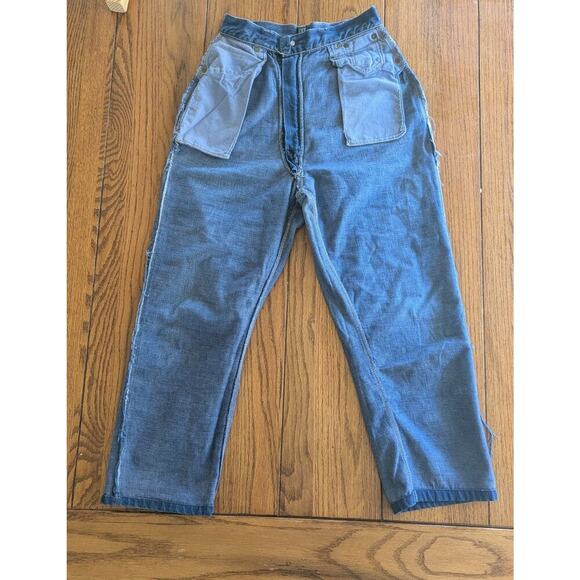 1950’s Lady Levis 701 Big E Selvedge Denim Blue Jeans Talon Zipper Altered 26 - Picture 3 of 16